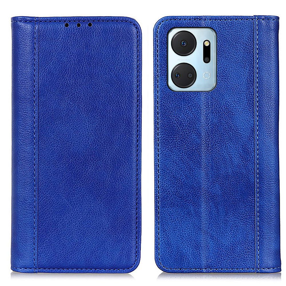 For Honor X7a 5G Split Leather Cell Phone Case Litchi Texture Shockproof Stand Wallet Cover For Honor X7a 5G Split Leather Cell Phone Case Litchi Texture Shockproof Stand Wallet Cover
